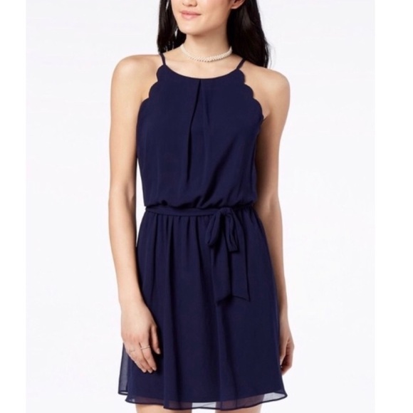 Dresses & Skirts - NEW IZ BYERScalloped Edge Fit and Flare Navy Dress
